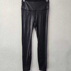 Black snake print faux leather leggings womens size small Mob Wife Aesthetic‎